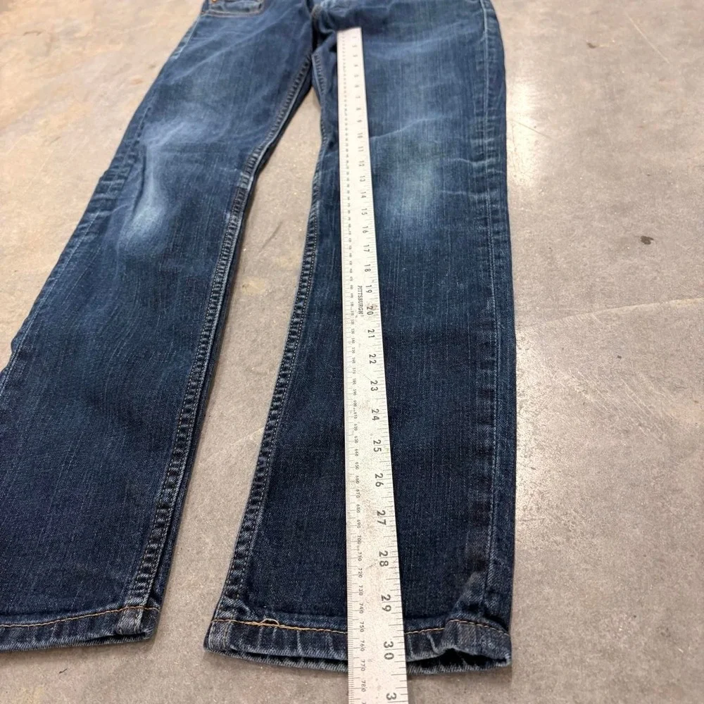 Levis 511 Slim Fit Dark Wash Jeans Mens W30 L32 Faded Whiskered Denim 0185